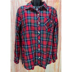 Vineyard Vines Womens Red Plaid Long Sleeve Shirt 10